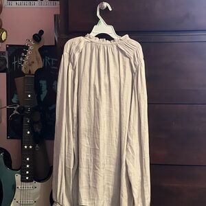 Cream Long Sleeve Blouse